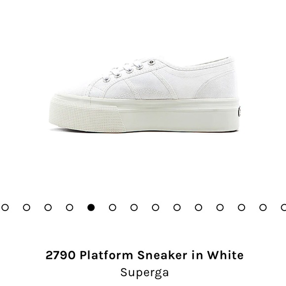 NEVER WORN WHITE PLATFORM SUPERGAS!!!!! Sold out literally everywhere! 💌 - Picture 1 of 8